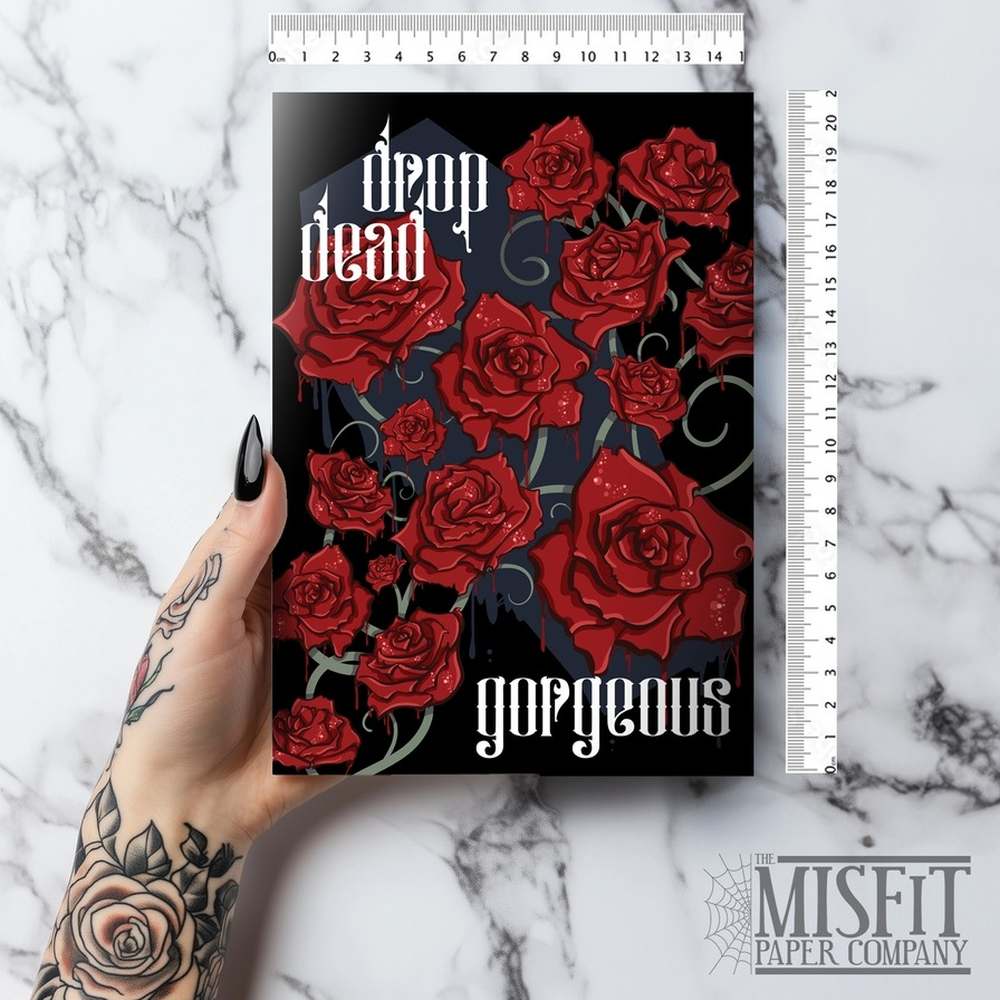 The Misfit Paper Co. - Drop Dead Gorgeous Large Anniversary Love Carte de Voeux - Noir/Rouge